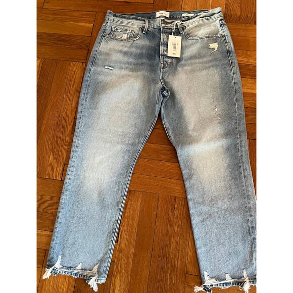 FRAME Blue "Le Original" Jeans, Cropped, Button Fly, Size 33 (12/14). - Picture 1 of 6